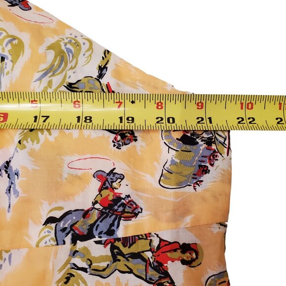 Modcloth Cropped Yellow Western Scene Sleeveless Blouse - Picture 14 of 15